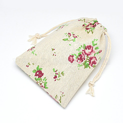 Polycotton(Polyester Cotton) Packing Pouches Drawstring Bags&nbsp;ABAG-T004-10x14-10
