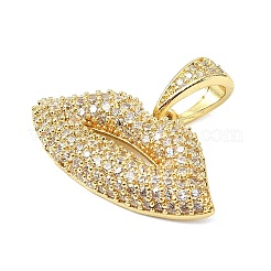 Brass Micro Pave Clear Cubic Zirconia Pendants&nbsp;LS-KK-H270-03G