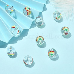 10Pcs Transparent Glass Enamel Beads&nbsp;GLAA-CJ0001-95