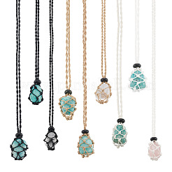 9Pcs 9 Style Adjustable Braided Waxed Polyester Cord Macrame Pouch Necklace Making&nbsp;NJEW-FW0001-04