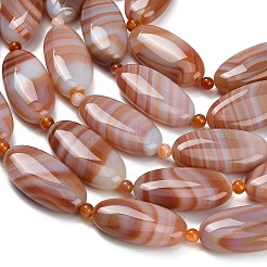 Natural Red Banded Agate Beads Strands&nbsp;G-B178-U01-01