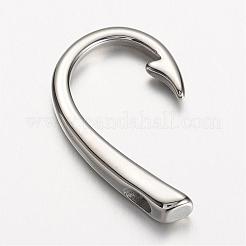 Tarnish Resistant 304 Stainless Steel Hook Clasps&nbsp;STAS-D166-90P