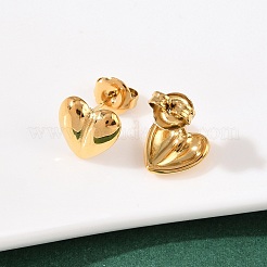304 Stainless Steel Heart Stud Earrings&nbsp;EJEW-I320-24G-03