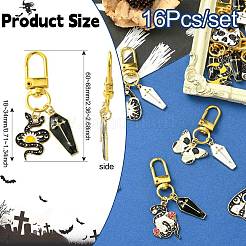 Gothic Alloy Enamel Coffin Pendant Decoration&nbsp;HJEW-CJ00034