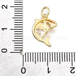 Brass Micro Pave Cubic Zirconia Pendants&nbsp;KK-V011-28G-A