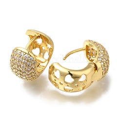 Rack Plating Brass Micro Pave Cubic Zirconia Hoop Earrings&nbsp;EJEW-H016-13G-04