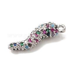 Rack Plating Brass Micro Pave Cubic Zirconia Pendant&nbsp;KK-A229-03C-P