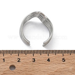304 Stainless Steel Multi Layer Cuff Open Rings for Women&nbsp;RJEW-A095-06P