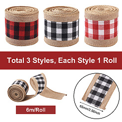 3Roll 3 Style Polyester & Hemp Ribbon&nbsp;OCOR-CW0001-02