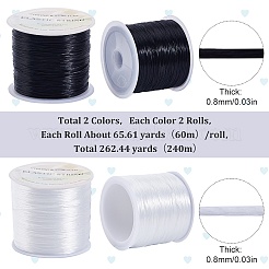 2 Rolls 2 Colors Flat Elastic Crystal String&nbsp;EW-SC0001-04
