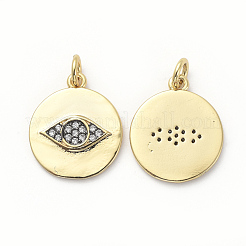 Brass Micro Pave Clear Cubic Zirconia Pendants&nbsp;KK-I658-62