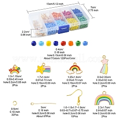 Rainbow Color Seed Beads DIY Earring Making Kits&nbsp;DIY-FS0006-68