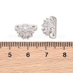 SHEGRACE Flower Brass Micro Pave Clear Cubic Zirconia Spacer Bars&nbsp;XGRQ5K154-827P