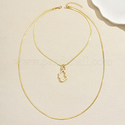 304 Stainless Steel Hollow Cloud Pendant Double Layer Necklaces for Women&nbsp;AM4395