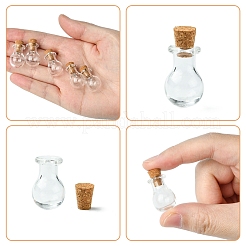 8Pcs Mini High Borosilicate Glass Bottle Bead Containers&nbsp;BOTT-FS0001-01