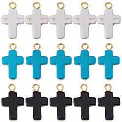 60Pcs 3 Colors Dyed Synthetic Turquoise Pendants&nbsp;FIND-BM0001-60B