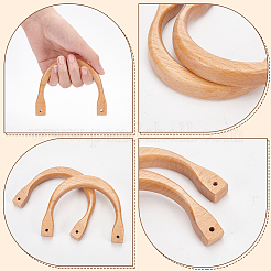 2Pcs Wooden U-shaped Bag Handles&nbsp;FIND-WR0008-22