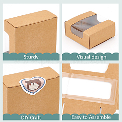 Square Paper Storage Gift Boxes with Clear Visible Window&nbsp;LS-CON-WH0095-65A