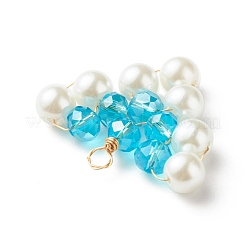 Electroplate & Pearlized Glass Beads Pendants&nbsp;PALLOY-JF01248
