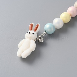 Acrylic Beaded Moblie Straps&nbsp;MOBA-WH0003-30