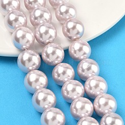 Electroplated Shell Pearl Beads Strands&nbsp;BSHE-G041-12mm-06