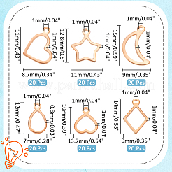 120Pcs 6 Style 304 Stainless Steel Charms&nbsp;STAS-PH0005-38