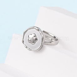 304 Stainless Steel Cuff Rings for Women&nbsp;RJEW-B136-04B-P