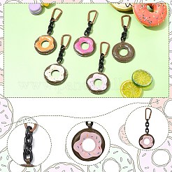 5Pcs 5 Colors PU Leather Donut Pendant Decoration&nbsp;AJEW-CJ0001-60