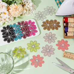 9 Colors Plastic & Rhinestone Sequin Patches&nbsp;PATC-FG0002-26