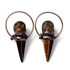 Natural Mixed Stone Cone Skull Big Pendants&nbsp;G-B150-01R
