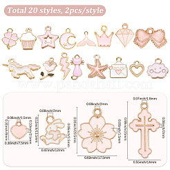 40Pcs 20 Styles Alloy Enamel Pendants&nbsp;ENAM-SC0010-01