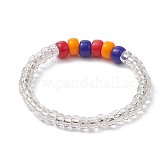 5Pcs Glass Seed Beads Stretch Rings for Women&nbsp;RJEW-JR00734