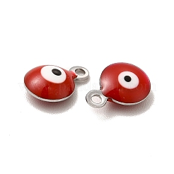 304 Stainless Steel Evil Eye Enamel Charms&nbsp;STAS-G302-03P