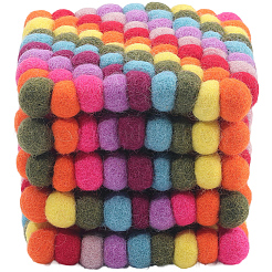 Round Wool Felt Ball Coasters&nbsp;AJEW-WH20020-151B