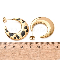 304 Stainless Steel & Enamel Stud Earrings&nbsp;SA-CBAF756-05G