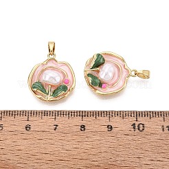 Brass Enamel Pendants&nbsp;KK-SZC0009-08G-01