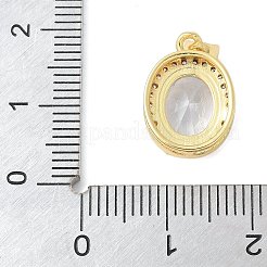 Brass Micro Pave Cubic Zirconia Pendants&nbsp;KK-K298-40G