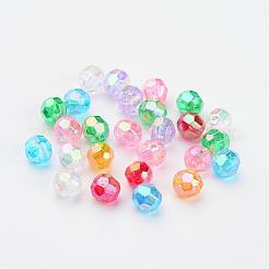 AB Color Transparent Acrylic Faceted Round Beads&nbsp;X-PL642