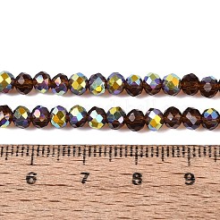 AB Color Plated Transparent Glass Rondelle Beads Strands&nbsp;EGLA-T029-4mm-10J