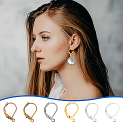 60Pcs 6 Colors Brass Leverback Earring Findings&nbsp;KK-LP0001-24