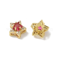 Brass Micro Pave Cubic Zirconia Slide Charms&nbsp;KK-D226-02G-03
