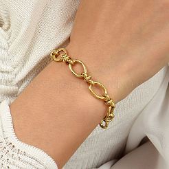 201 Stainless Steel Oval Link Chain Bracelet&nbsp;KM2112-1