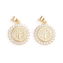 Brass Micro Pave Cubic Zirconia Pendants&nbsp;ZIRC-G165-02G
