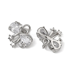 SHEGRACE Brass Pave Clear Cubic Zirconia Charms&nbsp;XGRQ4D319-654P