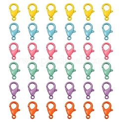 60Pcs 6 Colors Spray Painted Eco-Friendly Alloy Lobster Claw Clasps&nbsp;FIND-YW0001-40-NR