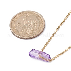 Dyed Natural Quartz Crystal Bullet Pendant Necklaces&nbsp;NJEW-JN04536