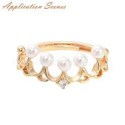 Brass Micro Clear Cubic Zirconia Adjustable Ring Settings&nbsp;KK-T062-238G