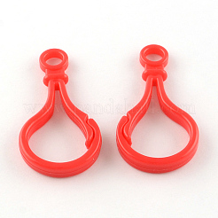 Opaque Solid Color Bulb Shaped Plastic Push Gate Snap Keychain Clasp Findings&nbsp;X-KY-R006-M