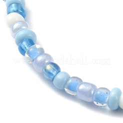 3Pcs 3 Color Non-magnetic Synthetic Hematite Heart & Glass Seed Beaded Stretch Bracelets Set&nbsp;BJEW-JB09457