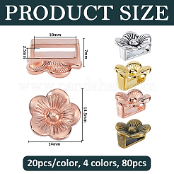 80Pcs 4 Colors Tibetan Style Zinc Alloy Slide Charms&nbsp;FIND-FH0017-85